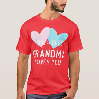 T-shirt Grand-mère rose ou bleu vous aime pour la révélati