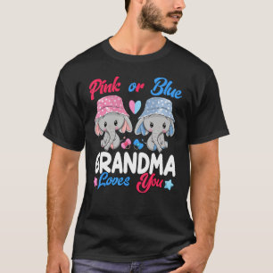 T-shirt Grand-Mère Rose Ou Bleue Vous Aime Eléphants Bébé 