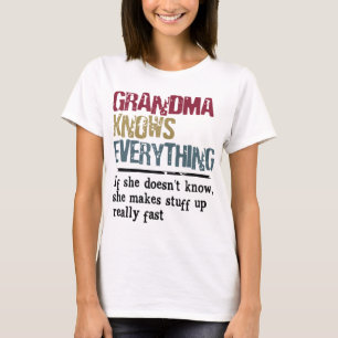 T-shirt Grand-mère sait tout si elle ne connaît pas le cad