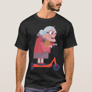 T-shirt Grand-mère scooter grand-mère drôle nouveau grand