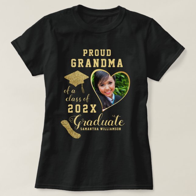 T-shirt Grand-mère sur mesure d'une classe de 2025 diplômé (Design devant)