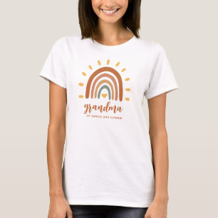 T-shirt Grand Nom Personnalisé Boho Earth Tone arc en ciel