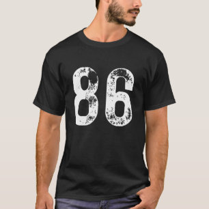 T-shirt Grand Nombre 86 Pour 86e Anniversaire Quatre-vingt