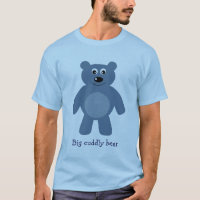 Grand ours câlin de bande dessinée bleue mignonne