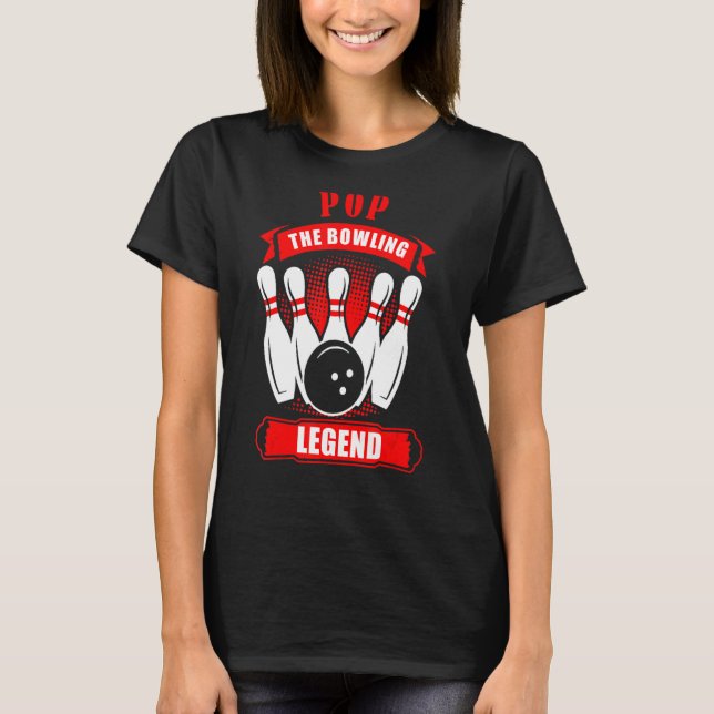 T-shirt Grand-pa Bowler Dix Pins POP Legend Bowling (Devant)