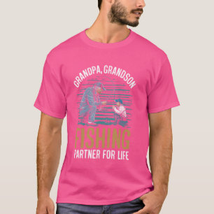 T-shirt Grand-pa Grand-Son Partenaire De Pêche Pour La Vie