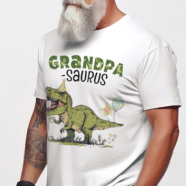 T-shirt Grand-pa-saurus Funny Dinosaur Anniversaire de enf (Cute Grandpa-saurus dinosaur theme kids birthday party matching family shirt, T-Rex, 3-Rex, grandma)