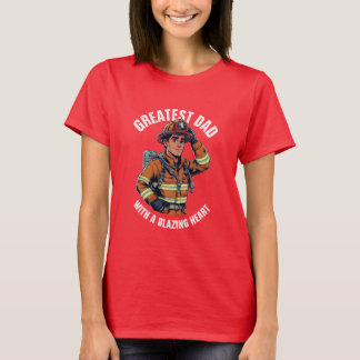 T-shirt Grand papa avec un héros de pompier de coeur Blazi