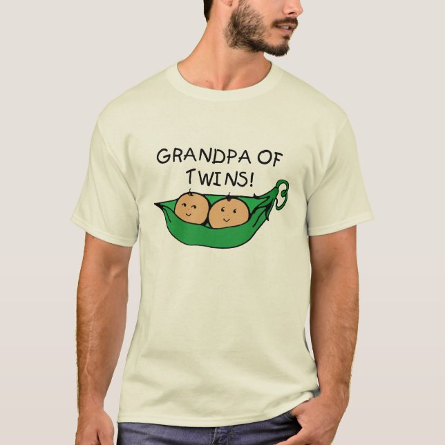T-shirt Grand-papa de cosse de jumeaux (Devant)