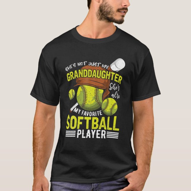 T-shirt Grand-Parent Tee Grandgirl Ma Favorite Softball (Devant)