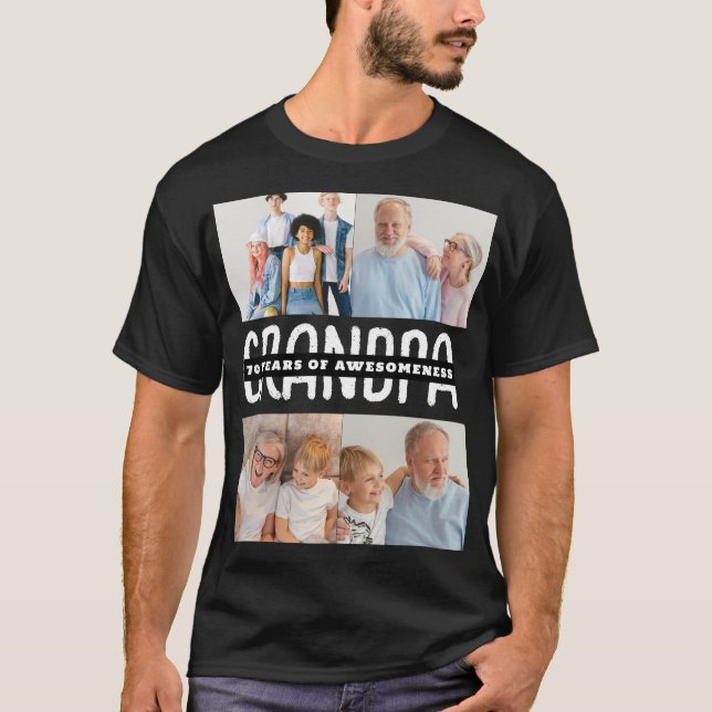 T-shirt Grand-parents cadeau de jour pour 70 ans (Devant)