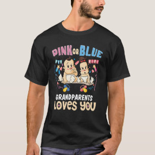 T-shirt Grand-parents roses ou bleus vous aime grand-mère 