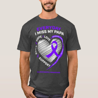 T-shirt Grand-Père Aimant La Mémoire De Mlle Mon Papa Alzh