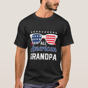 T-shirt Grand-Père Américain 4 Juillet Usa Sungles Mens Ca