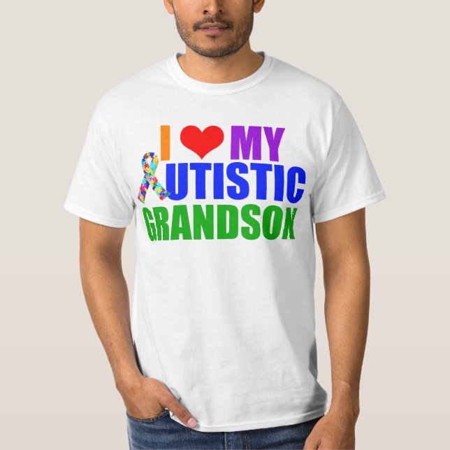 T-shirt Grand-père autiste de petit-fils (Devant)