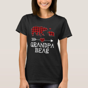 T-shirt Grand-père Bear Buffalo Plaid Red Buffalo Plaid Fa