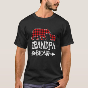 T-shirt Grand-père Bear Christmas Pajama Red Plaid Buffalo