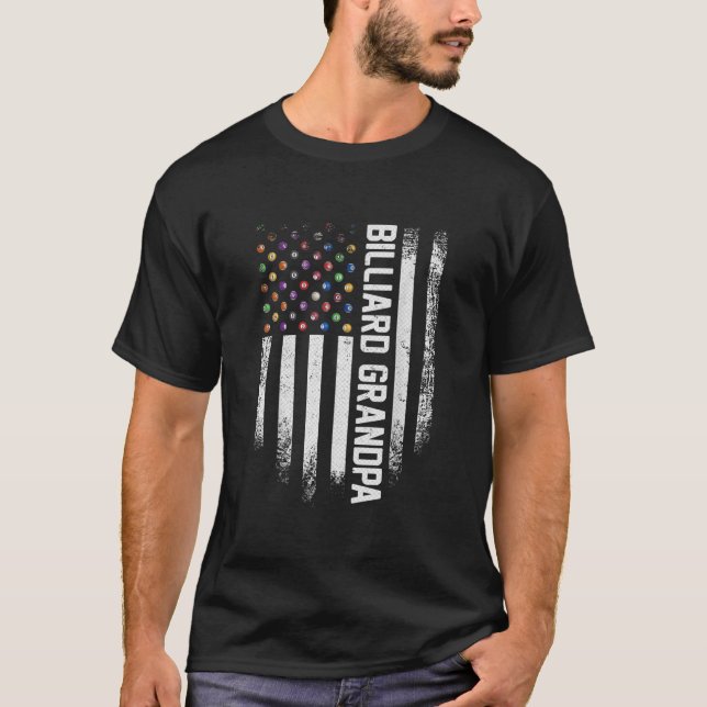 T-shirt Grand-père Billiard Billiard de la piscine américa (Devant)