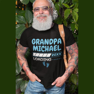 T-shirt Grand-père Chargement Funny Nom personnalisé Année