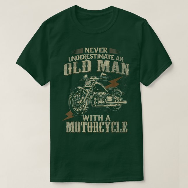 T-shirt Grand-Père De Biker Ne Sous-Estime Jamais Un Vieux (Design devant)
