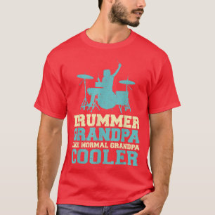 T-shirt Grand-Père De Drummer Comme Un Grand-Père Régulier