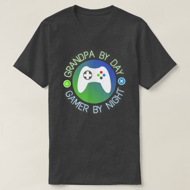 T-shirt Grand-Père De Jour Joueur De Nuit Jeu Drôle (Design devant)