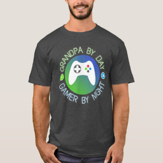 T-shirt Grand-Père De Jour Joueur De Nuit Jeu Drôle