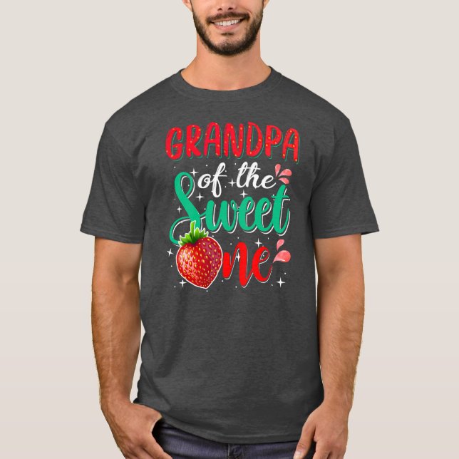 T-shirt Grand-Père De La Douce Une Fraise 1er Anniversaire (Devant)