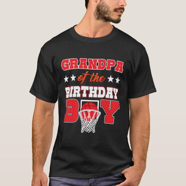 T-shirt Grand-Père De La Fête De Basketball De L'Anniversa (Devant)