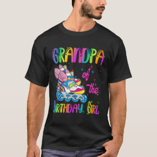 T-shirt Grand-père de la fille anniversaire Rolling skate 
