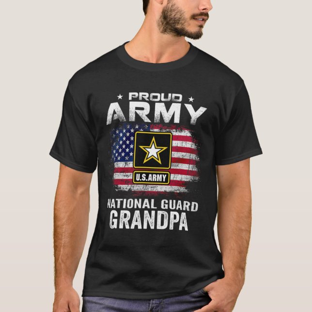 T-shirt Grand-Père De La Garde Nationale De L'Armée Fière  (Devant)