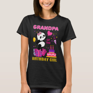 T-shirt Grand-Père De L'Anniversaire Fille Panda Ours Mign