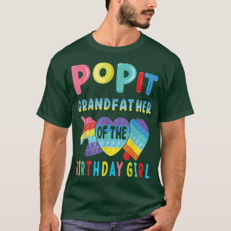 T-shirt grand-père de l'anniversaire fille Pop It Unicorn 