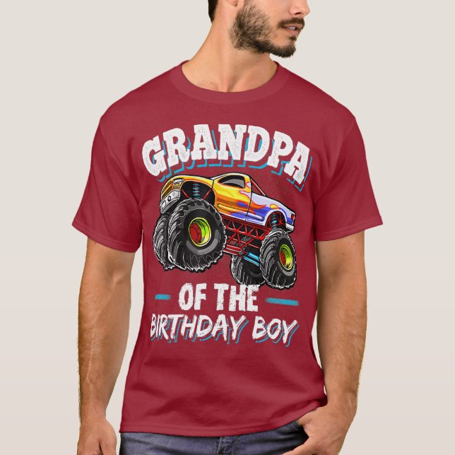 T-shirt Grand-père de l'anniversaire garçon Monster Truck  (Devant)
