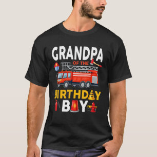 T-shirt Grand-père de l'Anniversaire Garçon Pompier Camion