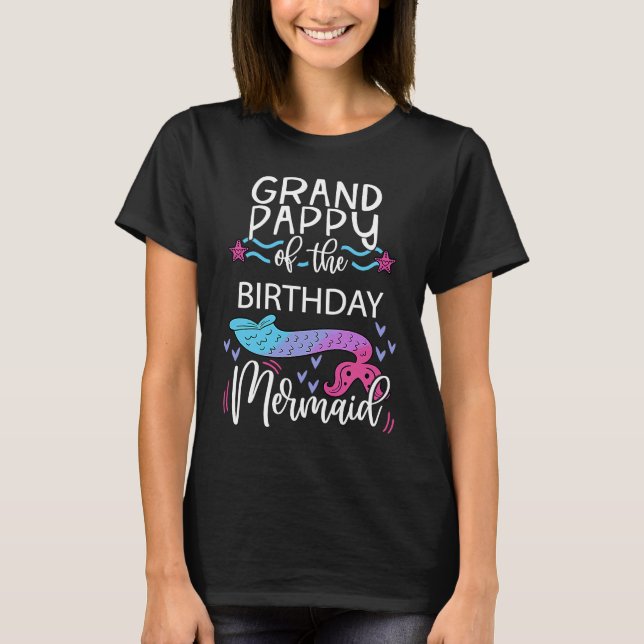 T-shirt Grand-Père De L'Anniversaire Sirène Famille Annive (Devant)