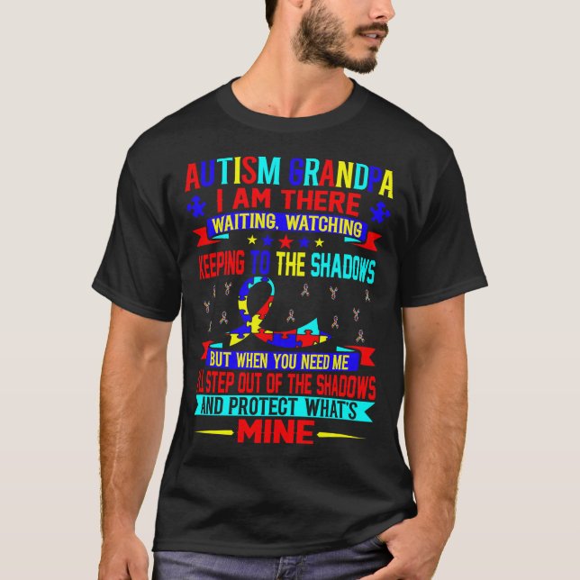 T-shirt Grand-père de l'autisme en attendant la prise de c (Devant)