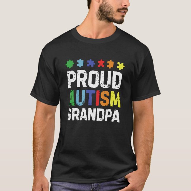 T-shirt Grand-père de l'autisme fier (Devant)