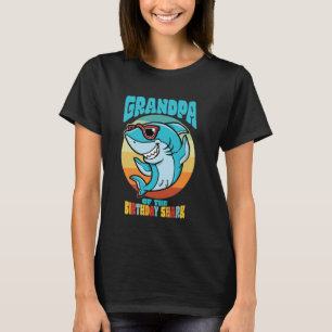 T-shirt Grand-père de l'enfant fêté Shark Party Famille Ta