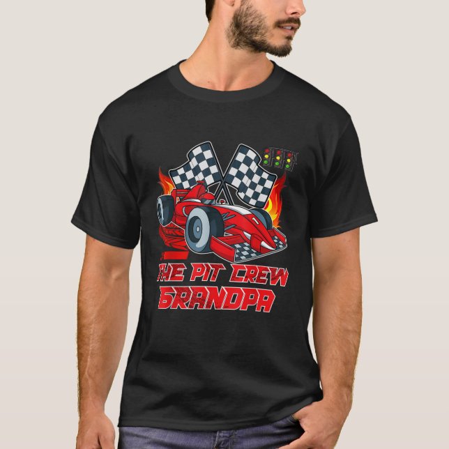 T-shirt Grand-père de l'équipage Pit Race Car fête d'anniv (Devant)
