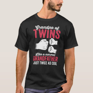 T-shirt Grand-Père De Twins Baby Faire-part Party Twin Gra
