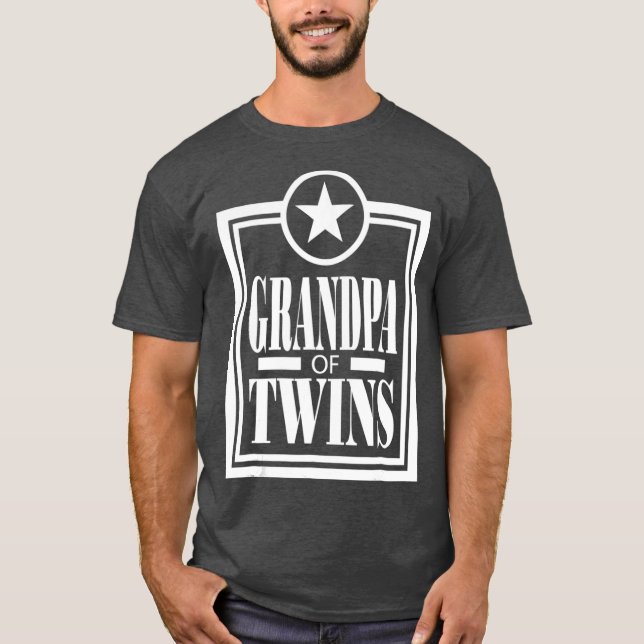 T-shirt Grand-Père Des Jumeaux Grand-Père Cadeau (Devant)
