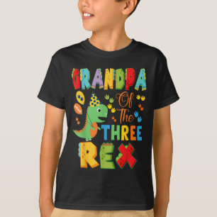T-shirt Grand-Père Des Trois Rex 3e Anniversaire Dinosaur