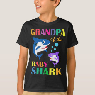 T-shirt Grand-Père Du Bébé Anniversaire Requin Grand-Père 