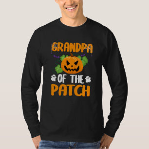 T-shirt Grand-Père Du Citrouille Dans Le Patch Cute Hallow