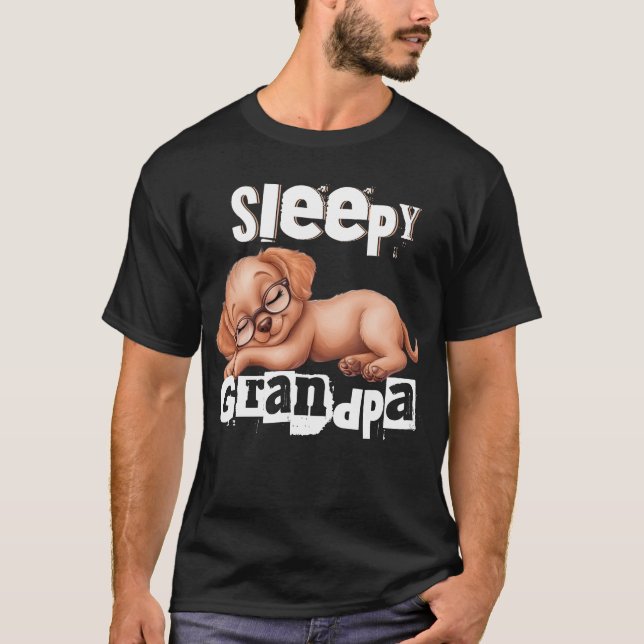 T-shirt Grand-père du Labrador grand-père de Sleepy amoure (Devant)