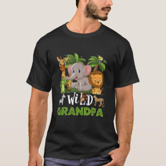T-shirt Grand-père du zoo sauvage Anniversaire Safari Jung