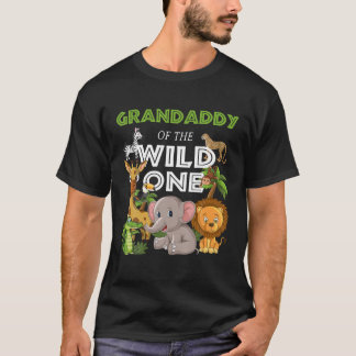 T-shirt Grand-Père Du Zoo Sauvage Un Anniversaire Safari J