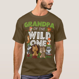 T-shirt Grand-père du zoo Wild One Anniversaire boisé Anim