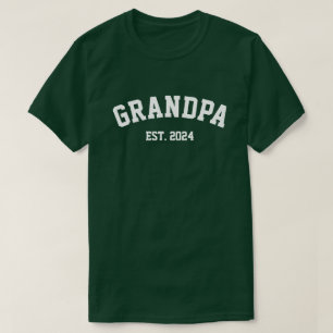 T-shirt Grand-Père Est. Date, Nouveau Grand-Père Personnal